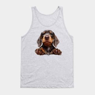 Dachshund Chocolate Tan Pup Tank Top